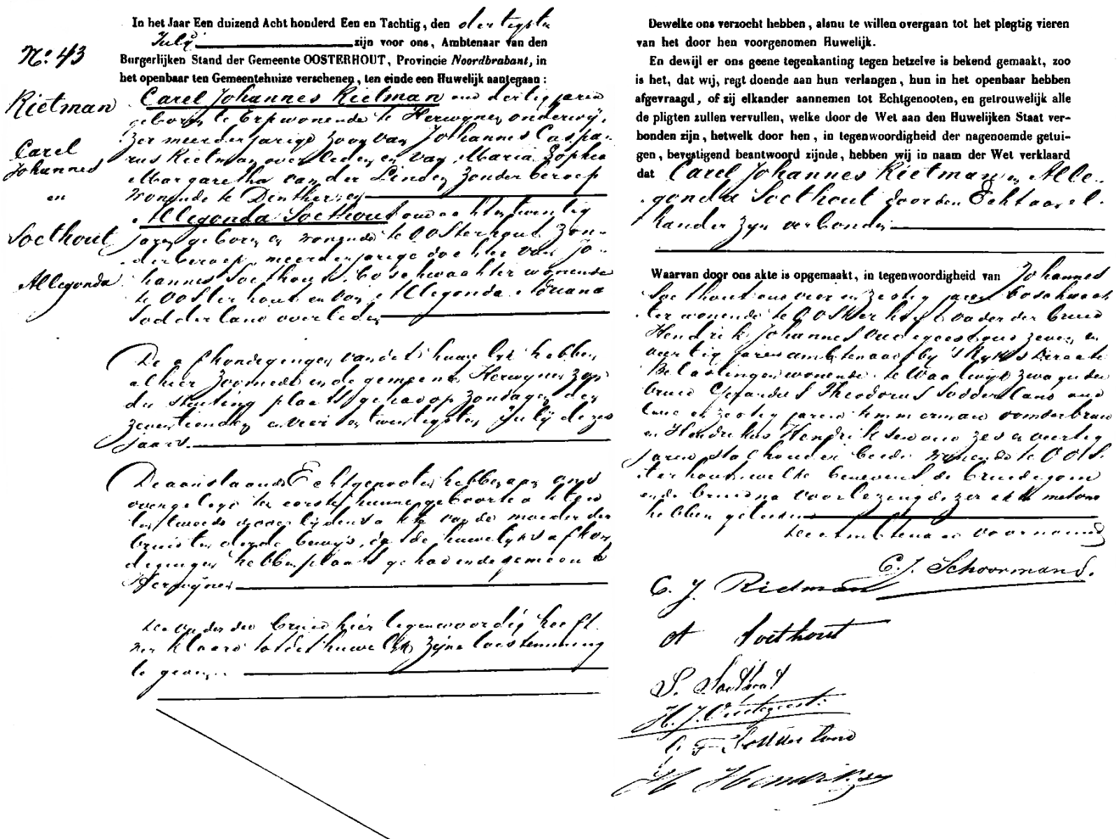 18810730 huw akte 43 Allegonda A Soethout - Carel J Rietman